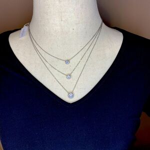 💎Park Lane CZ “Angelic” Silver Layered Necklace 3in1 💎